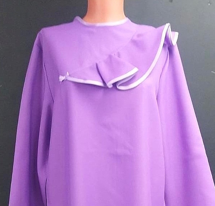 Платье фиолетовое похоронное с воланом