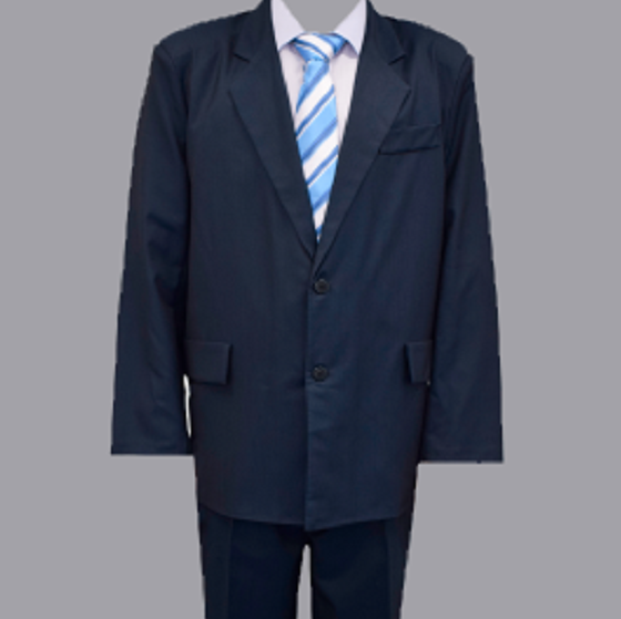 Темно-синий похоронный костюм пиджак и брюки (костюмная ткань с подкладом) 