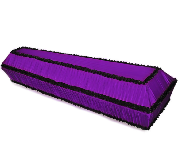 Гроб 25 "Гофре" обитый фиолетовым шелком